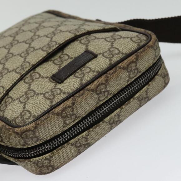 GUCCI GG Supreme Shoulder Bag Pvc Beige Silver - Picture 6 of 16